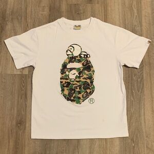 Bape White Camo Ape Head T-Shirt